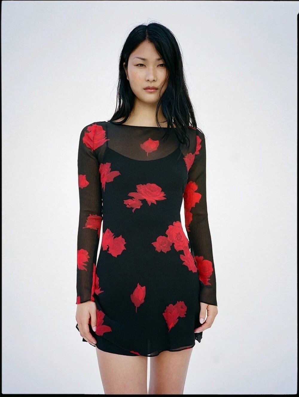 New Realisation Par Celeste in Raven Size Large 100% Silk Mini Dress With Slip